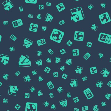 Dünya küresi ve kitap arkeolojisi ve sismografını kusursuz desen üzerine ayarla. Vektör.