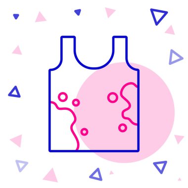 Line Dirty tişört simgesi beyaz arkaplanda izole edildi. Renkli taslak konsepti. Vektör.