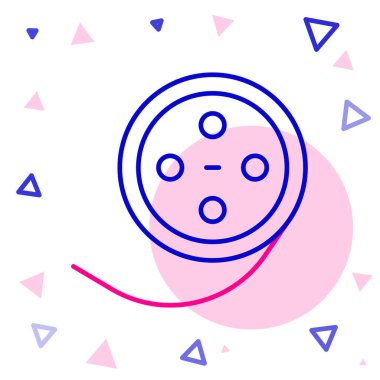 Çizgi film makarası simgesi beyaz arkaplanda izole edildi. Renkli taslak konsepti. Vektör.