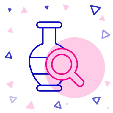 Beyaz arkaplanda izole edilmiş Antik amfora çizgisi simgesi. Renkli taslak konsepti. Vektör.