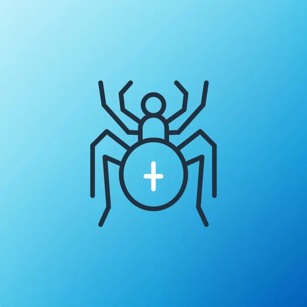 Иконка Line Spider Выделена Синем Фоне Счастливого Хэллоуина Красочная Концепция — стоковый вектор