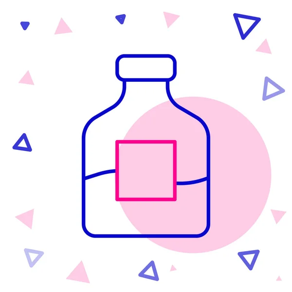 Γραμμή Γυάλινο Μπουκάλι Βότκα Εικονίδιο Απομονώνονται Λευκό Φόντο Πολύχρωμο Περίγραμμα — Διανυσματικό Αρχείο