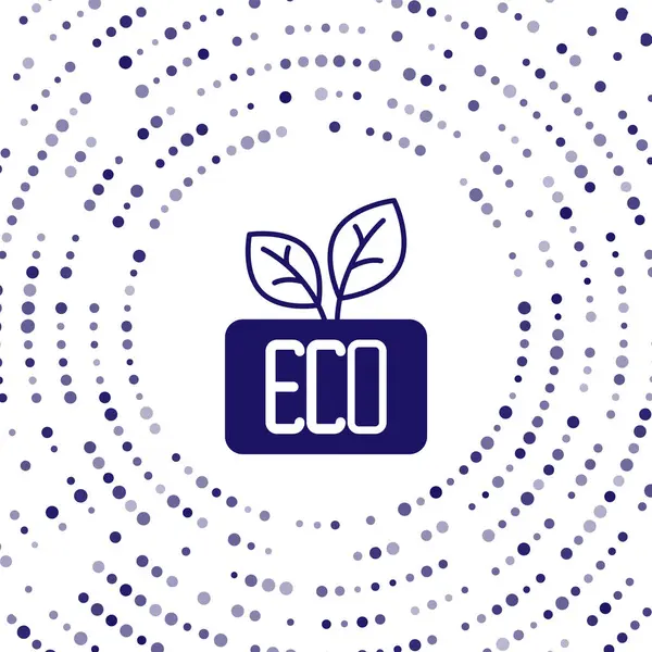 Blue Leaf Eco Symbol Ikon Isolerad Vit Bakgrund Banner Etikett — Stock vektor