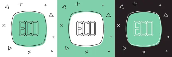 Définir Icône Symbole Leaf Eco Isolé Sur Fond Blanc Vert — Image vectorielle