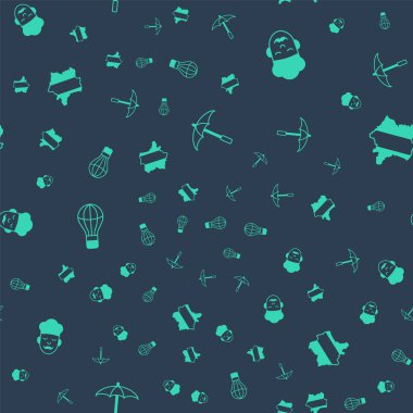 Şemsiye 'yi plaj aşçısı sıcak hava balonu ve Fransa Haritası' na ayarlayın. Vektör.