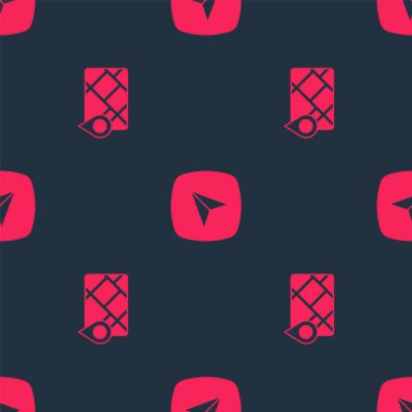 GPS cihazını harita ve şehir navigasyonuyla kusursuz desene ayarla. Vektör.