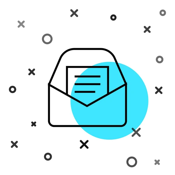 Ligne Noire Icône Mail Mail Isolée Sur Fond Blanc Mail — Image vectorielle