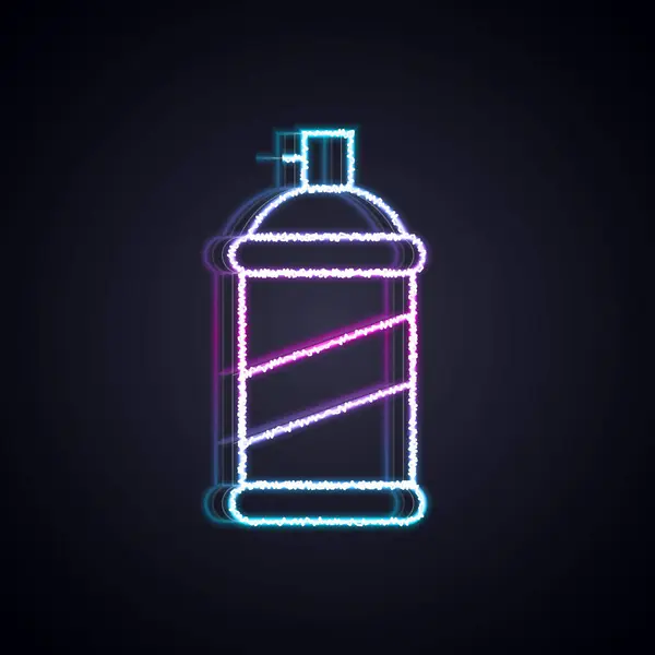 Brillante Línea Neón Pintura Spray Puede Icono Aislado Sobre Fondo — Vector de stock