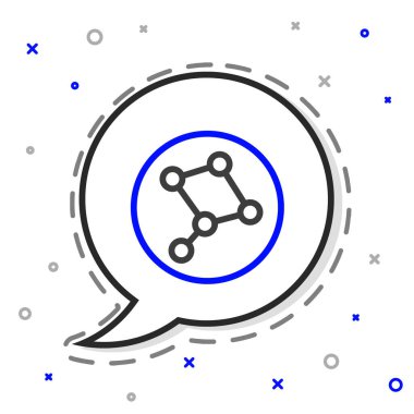 Çizgi Büyük Ayı takımyıldızı simgesi beyaz arkaplanda izole edildi. Renkli taslak konsepti. Vektör