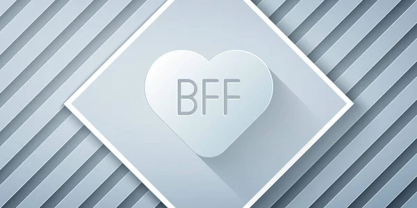 Carta Tagliata Bff Migliori Amici Sempre Icona Isolata Sfondo Grigio — Vettoriale Stock
