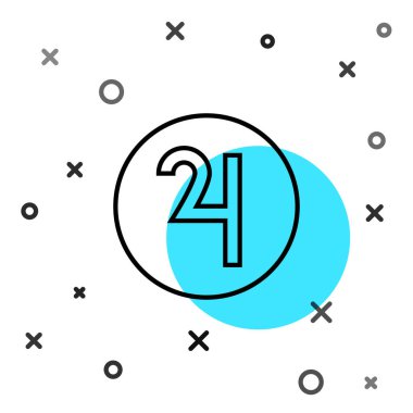 Siyah çizgi, Jüpiter ikonunun beyaz arka planda izole edilmiş Kadim astrolojik sembolü. Astroloji gezegeni. Zodiac ve astroloji işareti. Rastgele dinamik şekiller. Vektör