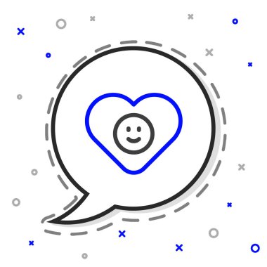 Çizgi İyi ilişki simgesi beyaz arkaplanda izole. Romantik ilişki mi yoksa hoş bir tanışma konsepti mi? Renkli taslak konsepti. Vektör