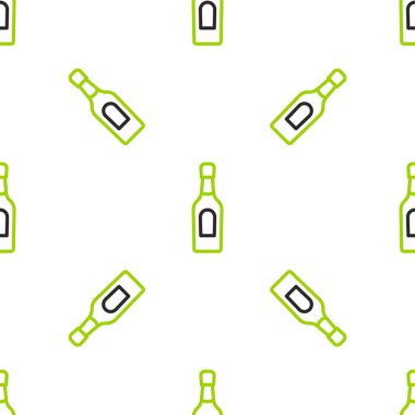 Şampanya şişesi simgesi beyaz arka planda izole edilmiş. Vektör