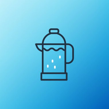 Fransız basın simgesi mavi arkaplanda izole edildi. Renkli taslak konsepti. Vektör