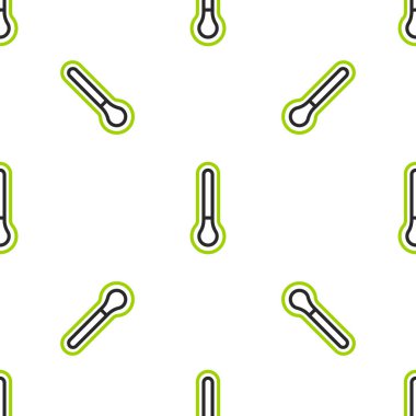 Meteoroloji çizgisi termometresi beyaz arkaplanda izole edilmiş ikonu ölçüyor. Termometre termometresi sıcak ya da soğuk hava gösteriyor. Vektör