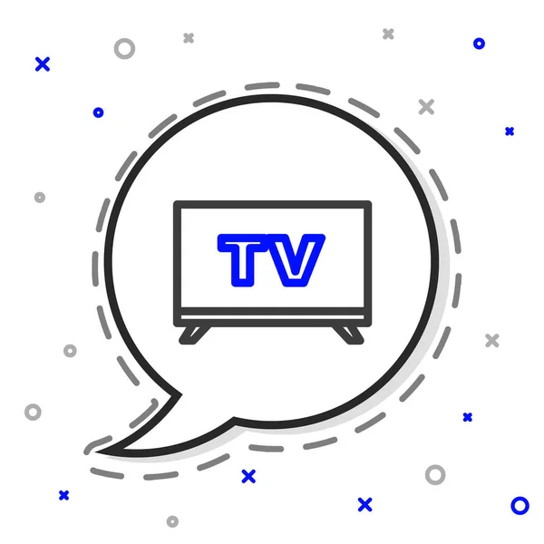 Лінія Smart Значок Ізольовано Білому Тлі Телевізійний Знак Барвиста Концепція — стоковий вектор