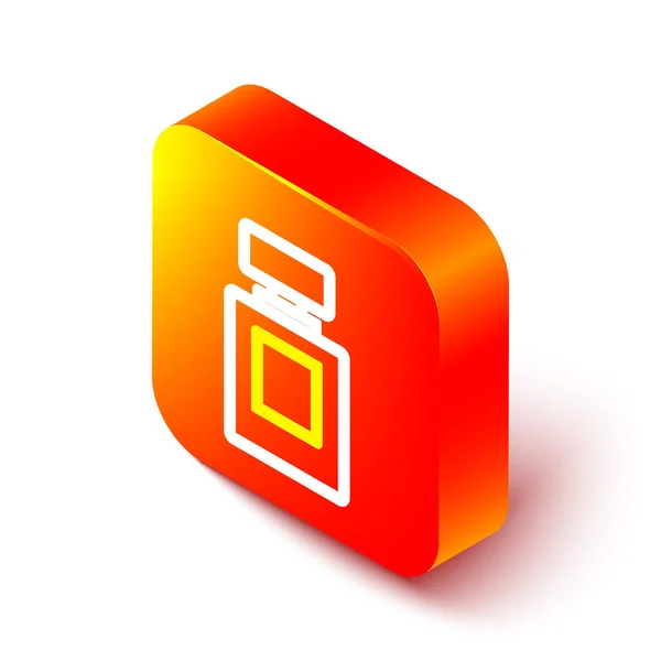 Isometrische Linie Parfüm Symbol Isoliert Auf Weißem Hintergrund Orangefarbene Quadratische — Stockvektor