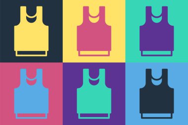 Pop Art Undershirt simgesi renk arkaplanda izole edildi. Vektör