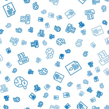 Küresel Gezegen hattını ampul, petrol bırakma belgesi ve sismografla kusursuz desen üzerine ayarla. Vektör