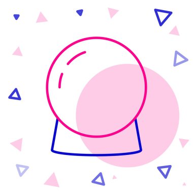 Çizgi Sihirli Top simgesi beyaz arkaplanda izole edildi. Kristal küre. Renkli taslak konsepti. Vektör