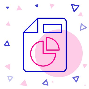 Grafik çizelgesi simgesine sahip çizgi belgesi beyaz arkaplanda izole edildi. Metin dosya simgesini rapor et. Muhasebe tabelası. Denetim, analiz, planlama. Renkli taslak konsepti. Vektör