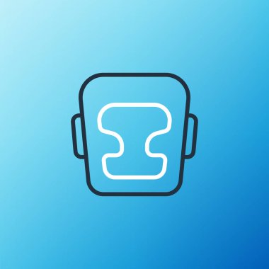 Hat boks başlığı simgesi mavi arkaplanda izole edildi. Renkli taslak konsepti. Vektör