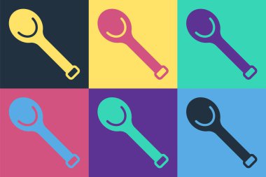 Pop Art Sauna kepçe simgesi renk arkaplanında izole edilmiş. Vektör