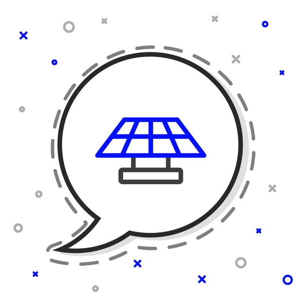 Line Solar Energy Panel Symbol Isoliert Auf Weißem Hintergrund Buntes — Stockvektor