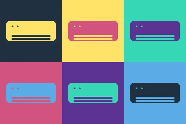 Pop Art Klimaanlage Symbol Isoliert Auf Farbigem Hintergrund Split System — Stockvektor