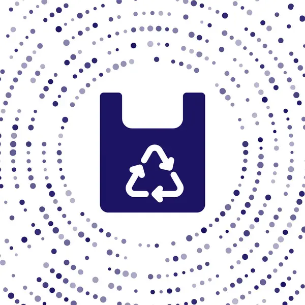 Torba Zakupy Blue Paper Ikoną Recyklingu Izolowana Białym Tle Torba — Wektor stockowy