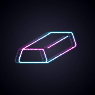 Parlayan neon çizgisi simgesi siyah arkaplanda izole edilmiş. Bankacılık işi konsepti. Vektör