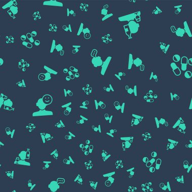 Çevrimiçi psikolojik danışmanlık, alkolizm, iyi ruh hali ve ilaç hapı ya da tableti kusursuz kalıplara göre ayarla. Vektör