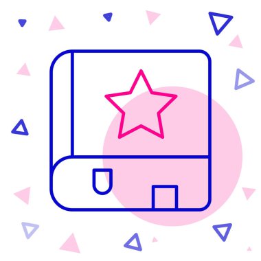 Beyaz arka planda izole edilmiş Eskiler 'in sihirli kitabı simya tarifleri, mistik büyüler ve büyü simgesi. Renkli taslak konsepti. Vektör