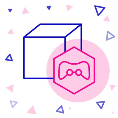 Beyaz arkaplanda NFT dijital şifreleme resim simgesi izole edildi. Para iadesi olmayan jeton. Renkli taslak konsepti. Vektör