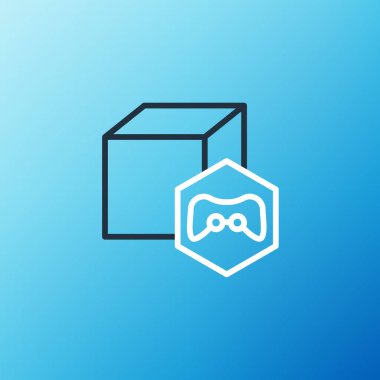 Mavi arkaplanda NFT dijital şifreleme resim simgesi izole edildi. Para iadesi olmayan jeton. Renkli taslak konsepti. Vektör