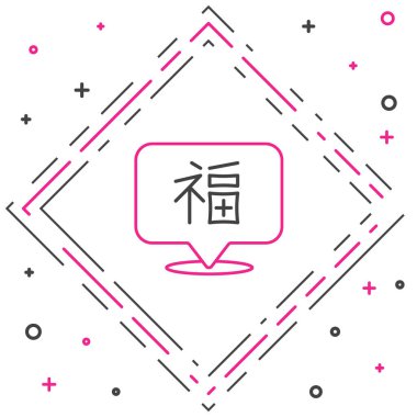 Çin Yeni Yıl çizgisi simgesi beyaz arkaplanda izole edildi. Renkli taslak konsepti. Vektör