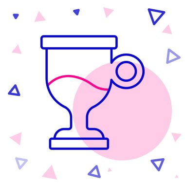 Beyaz arka planda izole edilmiş bir bardak içki ve malzeme ikonu ile servis edilmiş şarap. Tarçın çubuğu, karanfil, limon dilimi. Renkli taslak konsepti. Vektör