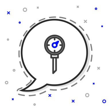 Line Kitchen termometre simgesi beyaz arkaplanda izole edildi. Renkli taslak konsepti. Vektör