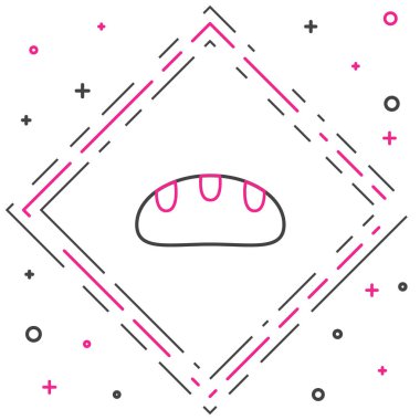 Ekmek çubuğu simgesi beyaz arkaplanda izole edildi. Renkli taslak konsepti. Vektör