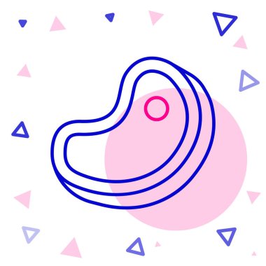 Hat biftek ikonu beyaz arka planda izole edildi. Renkli taslak konsepti. Vektör