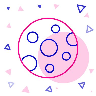 Dolunay çizgisi simgesi beyaz arkaplanda izole edildi. Bulutlu gece işareti. Uyku rüyalarının sembolü. Gece ya da yatak zamanı tabelası. Renkli taslak konsepti. Vektör