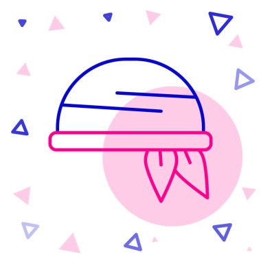 Bandana simgesi beyaz arkaplanda izole edildi. Renkli taslak konsepti. Vektör