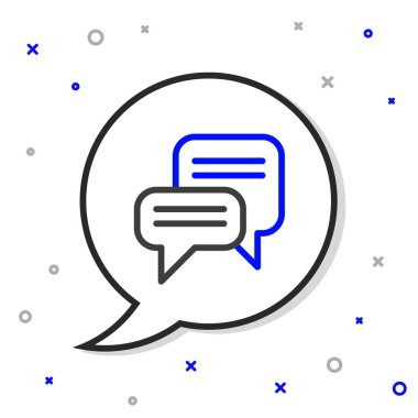 Konuşma balonu sohbet simgesi beyaz arkaplanda izole edildi. İleti simgesi. İletişim ya da yorum sohbet sembolü. Renkli taslak konsepti. Vektör