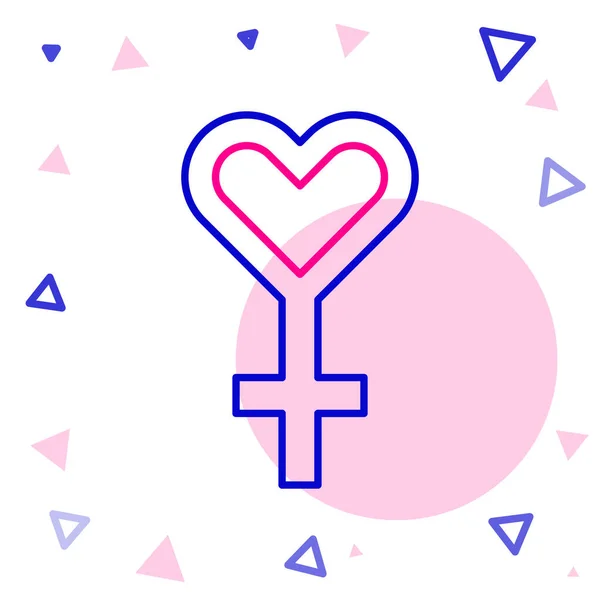 Line Female Gender Symbol Icon Isolated White Background Venus Symbol — Stock Vector