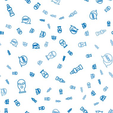 Çizgi kar maskesi, İşaretleyici kalem ve konuşma baloncuğunu kusursuz desenli metin sanatıyla ayarla. Vektör