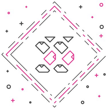 Satır Veri akışı simgesi beyaz arkaplanda izole edildi. Renkli taslak konsepti. Vektör.