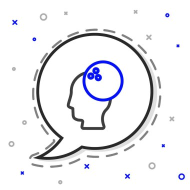 Çizgi bowling topu simgesi beyaz arkaplanda izole edildi. Spor malzemeleri. Renkli taslak konsepti. Vektör