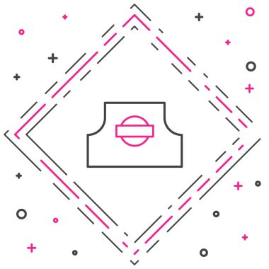 Çizgi spreyi beyaz arkaplanda izole edilmiş başlık simgesini tıkayabilir. Renkli taslak konsepti. Vektör