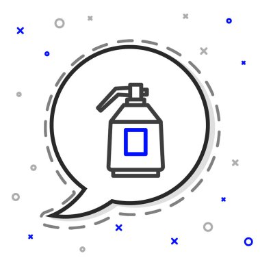 Beyaz arka planda izole edilmiş çizgi boyası sprey tabancası ikonu. Renkli taslak konsepti. Vektör