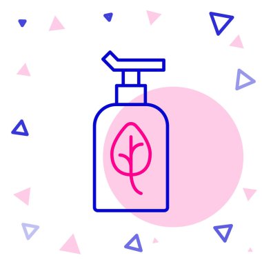 Çizgi Organik kozmetik ikonu beyaz arkaplanda izole edildi. Vücut bakım ürünleri. Renkli taslak konsepti. Vektör